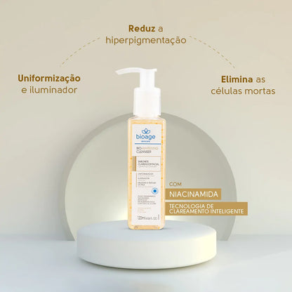 Cleanser facial clareador Bioage Bio-Whitening para limpeza profunda, uniformização do tom da pele e efeito iluminador com niacinamida.