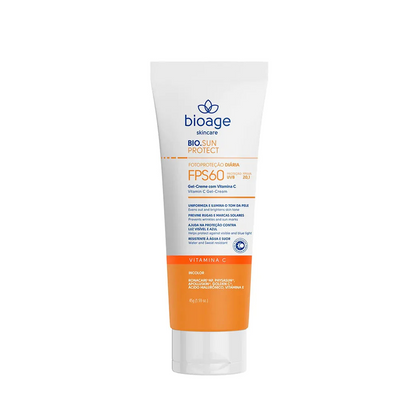 Protetor solar facial Bio Sun Protect FPS60 Bioage com vitamina C para alta proteção contra raios UVA e UVB