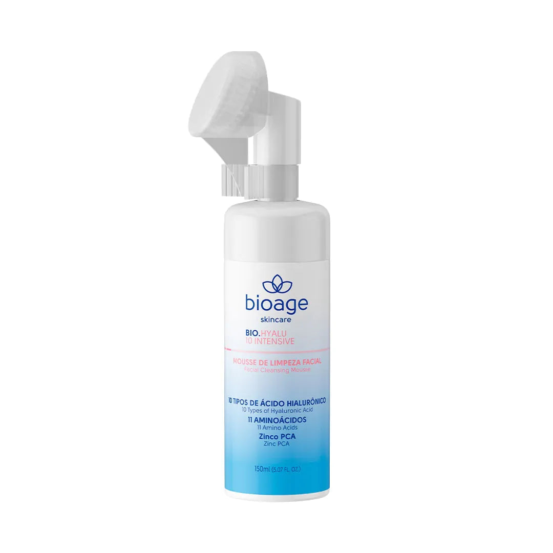 Bio-Hyalu 10 Intensive Bioage mousse de limpeza facial com ácido hialurónico 150ml